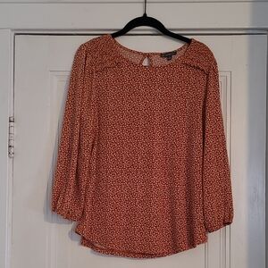 Adrianna Papell Red Floral Blouse